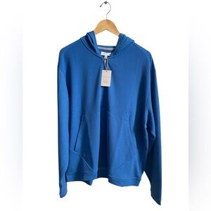 NWT Peter Millar Hoodie 1/2 Zip Golf Pullover Grid Performance Blue 2XL XXL $165
